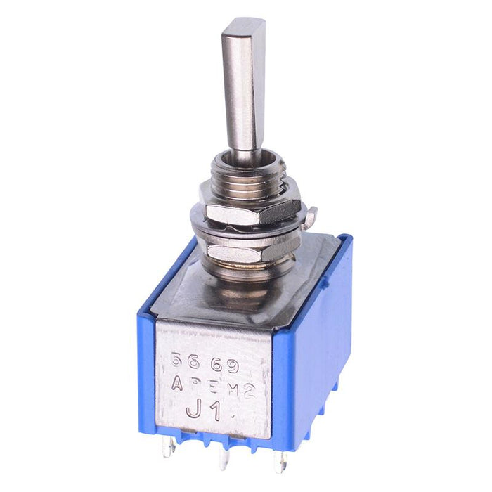5669A9 APEM On-Off-On 6.35mm Miniature Toggle Switch 4PDT 4A 30VDC