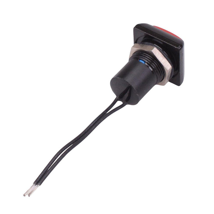 IPC3WAD6 Red Square Momentary NO 12mm Push Button Switch Prewired SPST IP67
