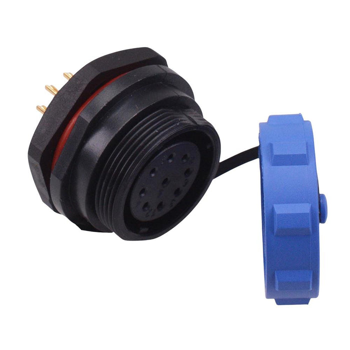 9 Pin Waterproof W21 Female Socket Panel Mount Connector IP68