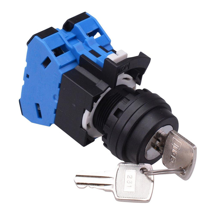 HW1K-3AF20 22mm 3 Position Maintained Key Switch 2NO IDEC