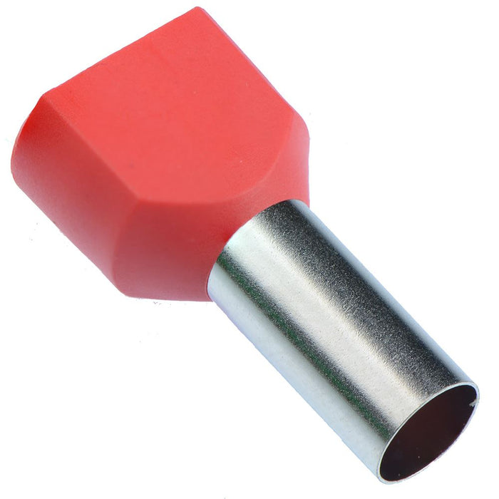 Red 10mm Twin Cord End Ferrule - Pack of 100