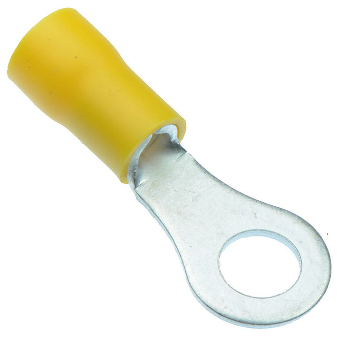 Yellow 6.4mm Insulated Crimp Ring Terminal (Pack of 100)
