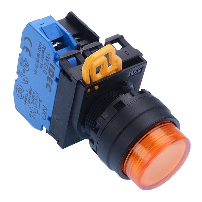 IDEC Amber 12V illuminated 22mm Maintained Push Button Switch NO IP65 YW1L-A2E10Q3A