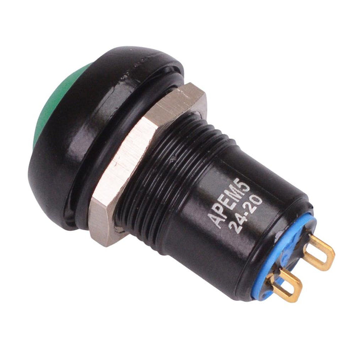 IPR1SAD3 Green Latching 12mm Push Button Switch SPST IP67 APEM