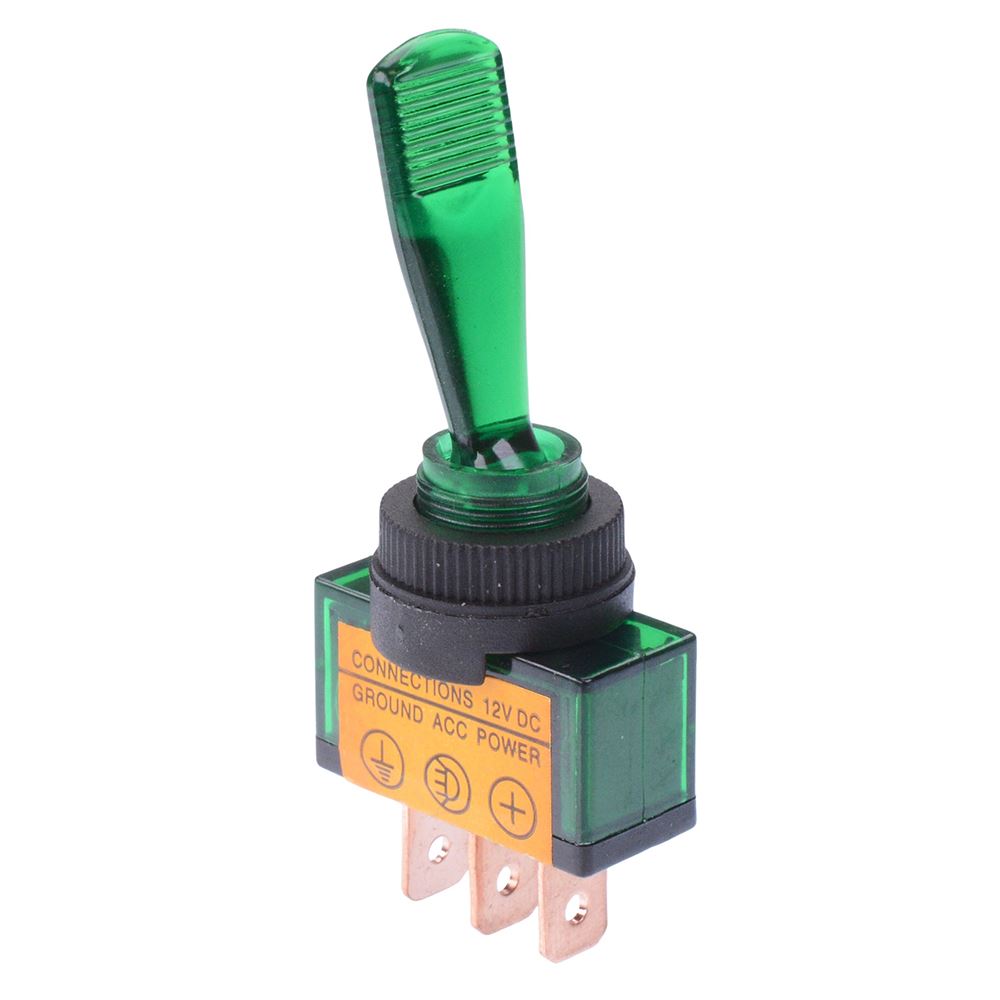 Green LED On-Off Paddle Toggle Switch SPST 20A 12V — Maplin Pro | Your ...