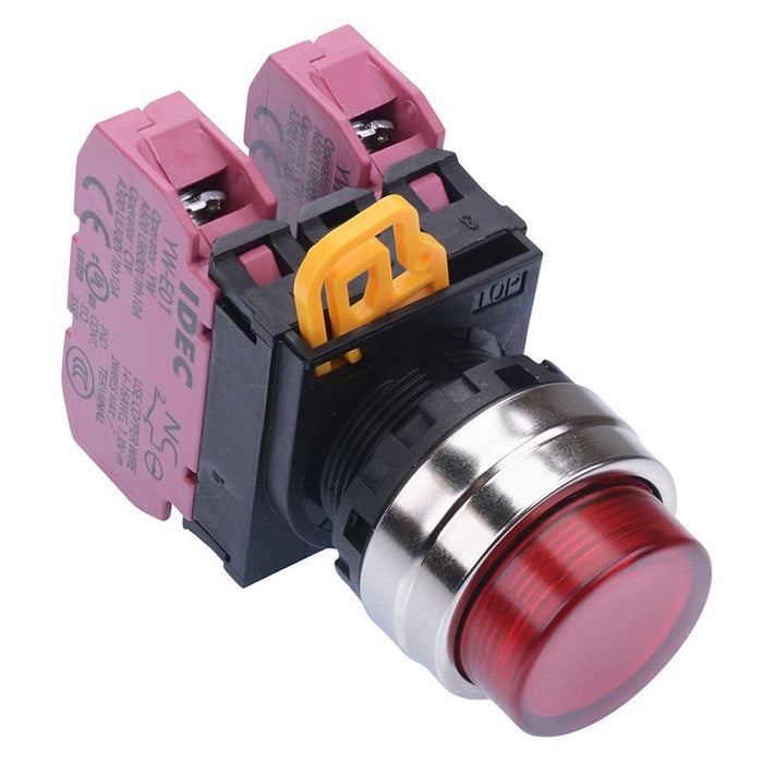 IDEC Red 22mm Metal Bezel Momentary Push Button Switch 2NC IP65 YW4L-M2E02Q0R