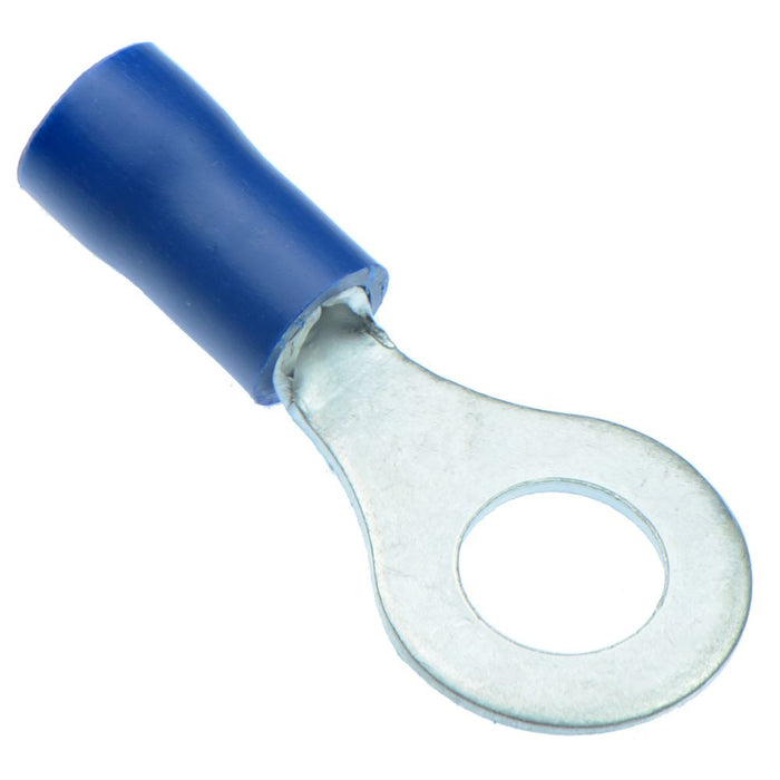 Blue 6.4mm Insulated Crimp Ring Terminal (Pack of 100)
