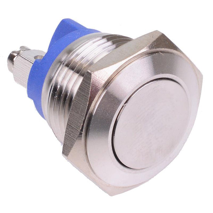 Off-(On) 16mm Stainless Steel Vandal Resistant Push Button Switch 2A SPST Screw