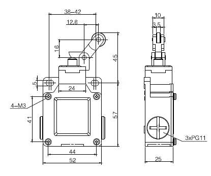 Roller Lever Plunger Metal Limit Switch 10A IP65