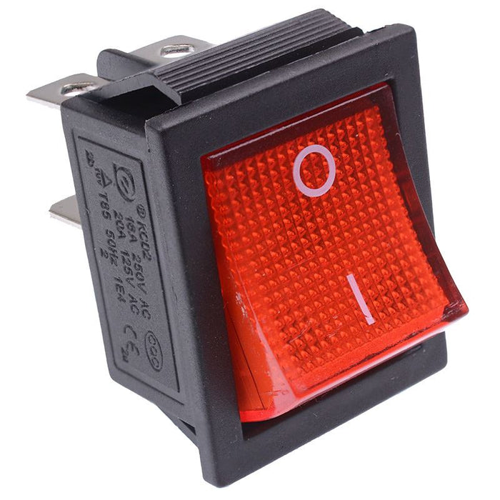 Red illuminated Large On-Off Rocker Switch 230V