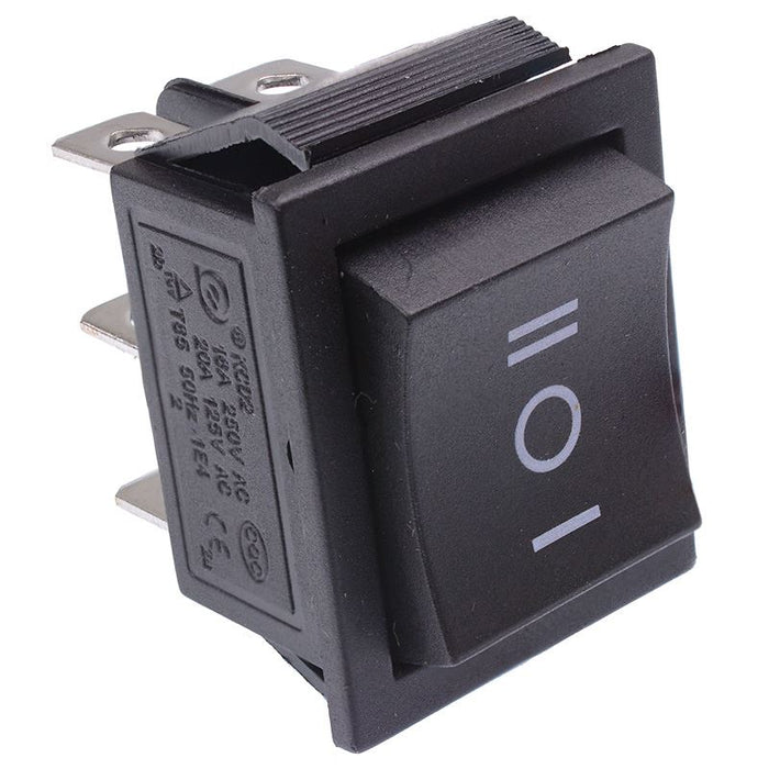 On-Off-On Large Rectangle Rocker Switch DPDT