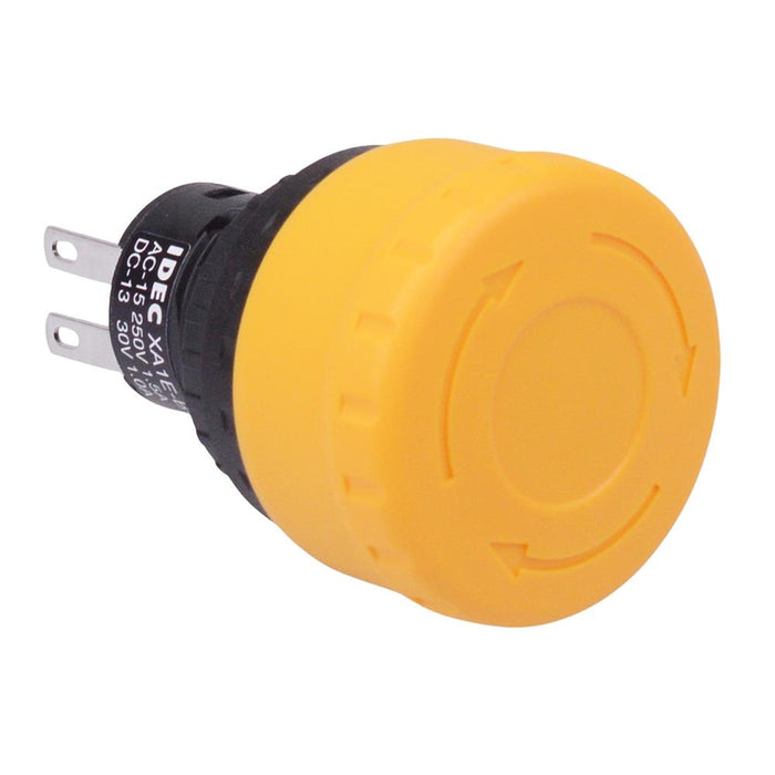 XA1E-BV3U02KT-Y Yellow Unibody 16mm Stop Switch 2NC IP40 IDEC