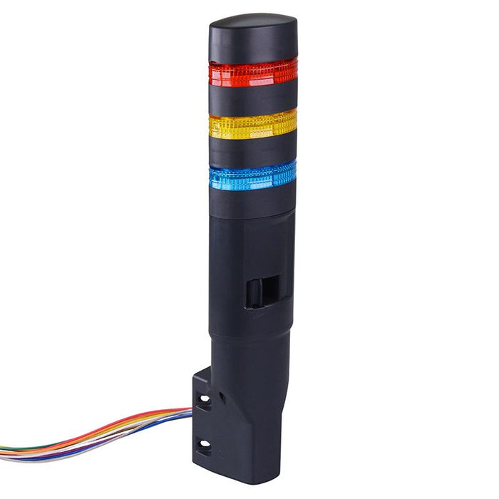 IDEC LD6A-3WZQB-RYS Red/Yellow/Blue Stack Light LED Tower with Sounder & Flasher Wall Mount 24VAC/DC