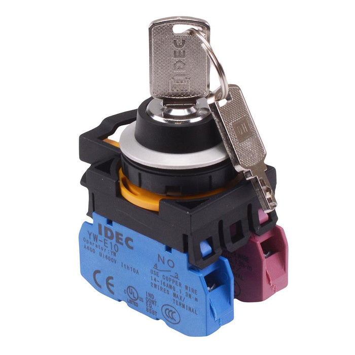 IDEC CW Series 2 Position Metallic Maintained Key Switch 1NO-1NC IP65