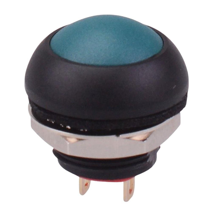 Green Off-(On) Momentary 12mm Round Push Button Switch SPST IP67