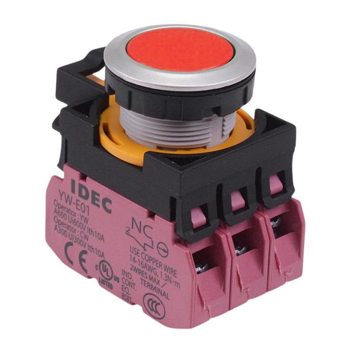 CW4B-M1E03R Red Metallic Momentary Push Button Switch 3NC IP65 IDEC