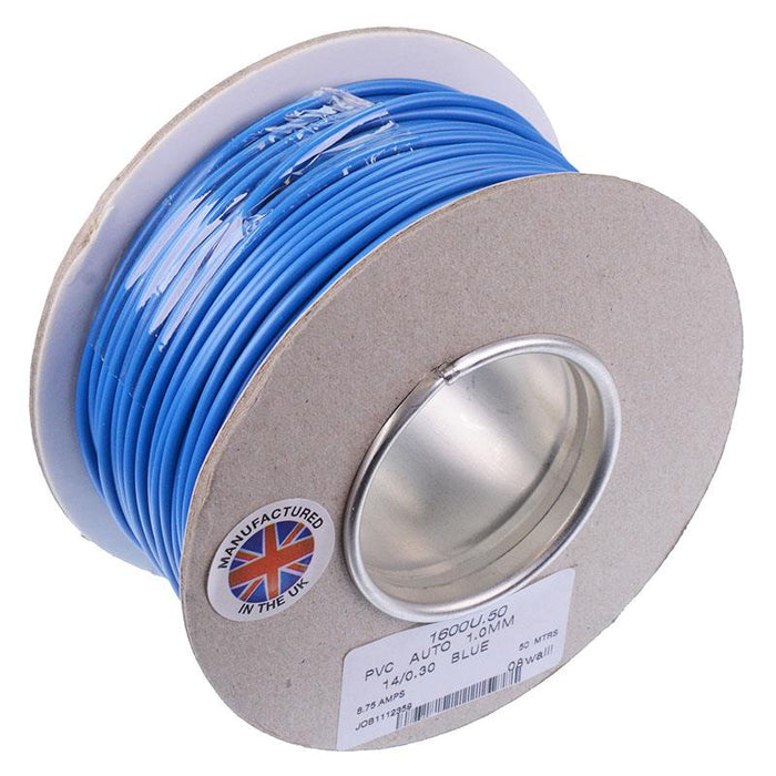 Blue 1mm Cable 14/0.30mm 50M Reel