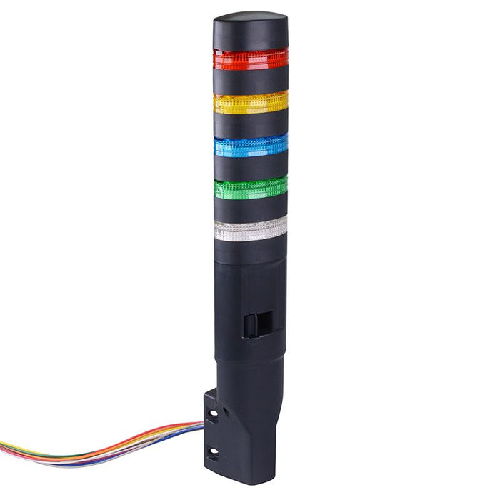 IDEC LD6A-5WZQB-RYSGW Red/Yellow/Blue/Green/White Stack Light LED Tower with Sounder & Flasher Wall Mount 24VAC/DC