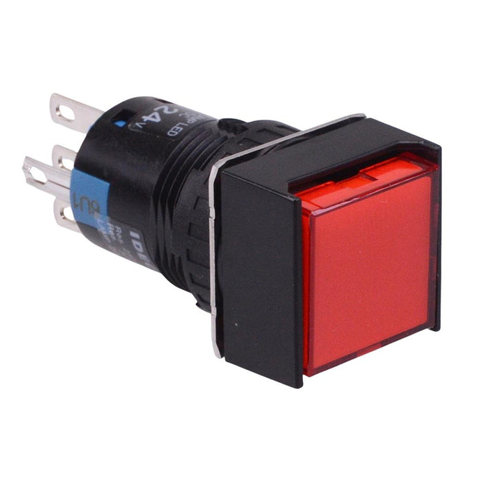 AL6Q-M14R Red 16mm 24V Momentary Square illuminated Push Button Switch SPDT