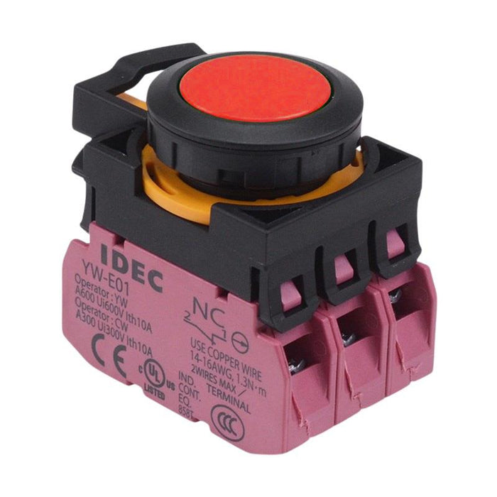 CW1B-A1E03R Red Maintained Push Button Switch 3NC IP65 IDEC