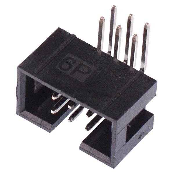 6-Way IDC Right Angle Pin Boxed Header 2.54mm