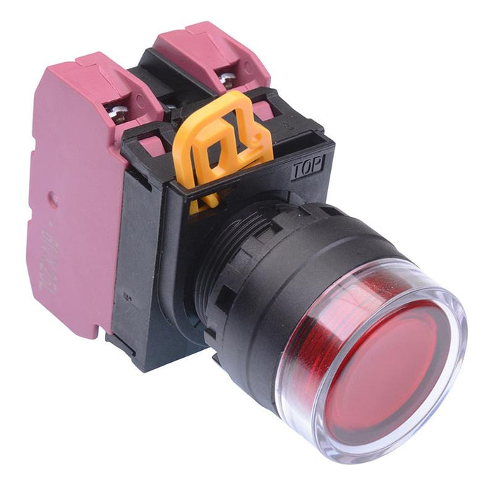 IDEC Red 12V illuminated 22mm Maintained Shrouded Push Button Switch 2NC IP65 YW1L-AF2E02Q3R
