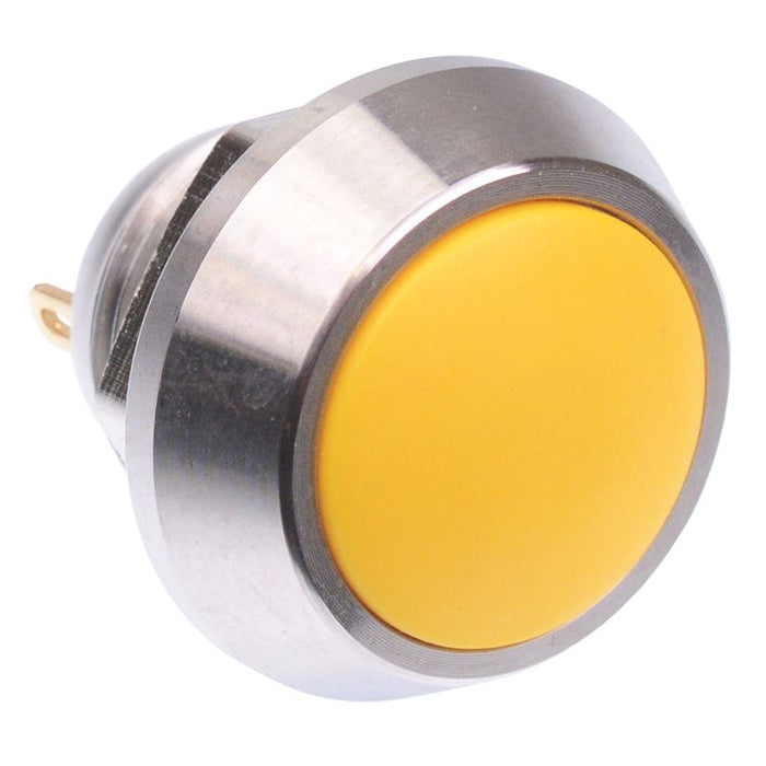 Yellow Momentary Vandal Resistant Push Button Switch 2A SPST