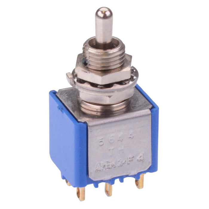 5644THCD16 APEM On-On-On 6.35mm Miniature Toggle Switch DPDT
