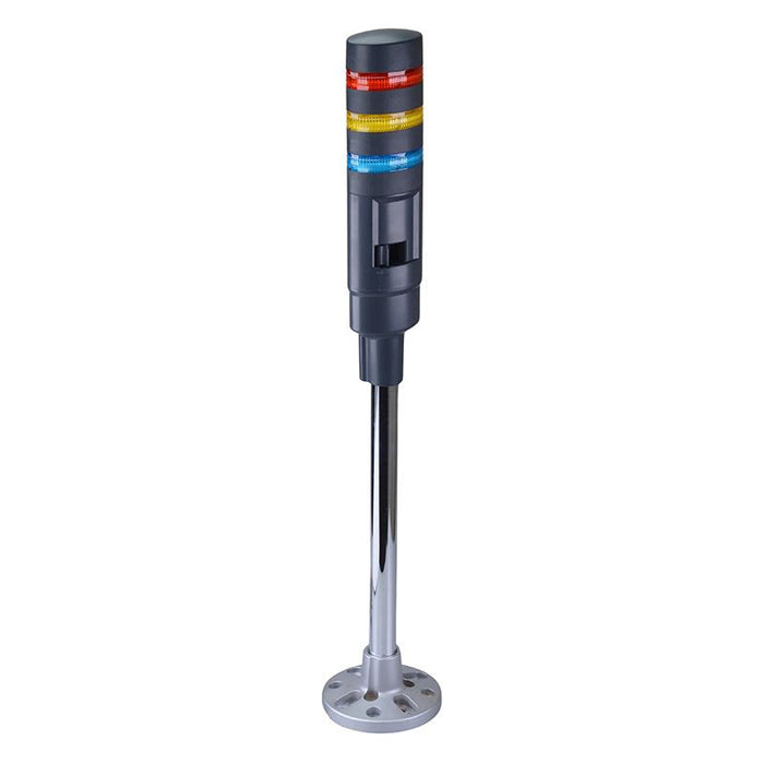 IDEC LD6A-3PZQB-RYS Red/Yellow/Blue Stack Light LED Tower with Sounder & Flasher Pole Mount 24VAC/DC