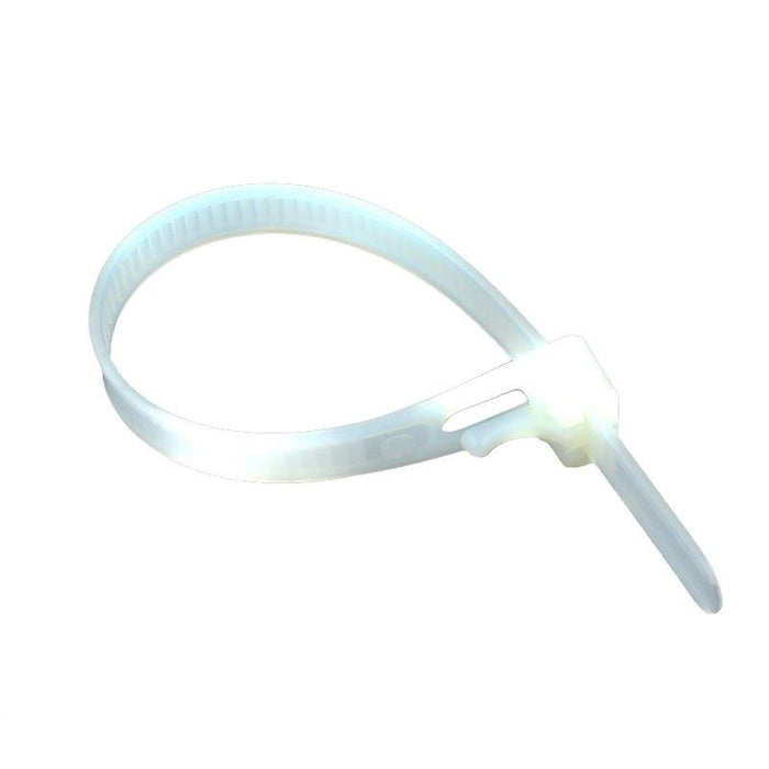 7.6mm Natural Resealable Cable Tie 370mm - Pack of 100