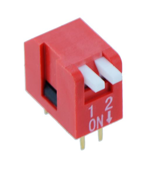2-Way Piano DIP DIL Red PCB Switch