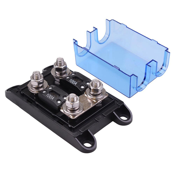 2 Way Mega Fuse Box Transparent Lid W/Fuses