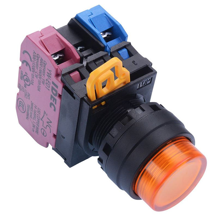IDEC Amber 12V illuminated 22mm Maintained Push Button Switch 1NO-1NC IP65 YW1L-A2E11Q3A