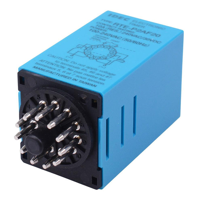 RTE-P2AF20 100-240VAC Time Delay Relay Pin Terminals 10A DPDT IDEC