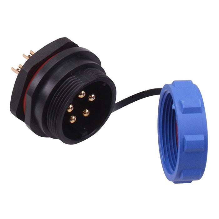 5 Pin Waterproof W21 Male Socket Panel Mount Connector IP68