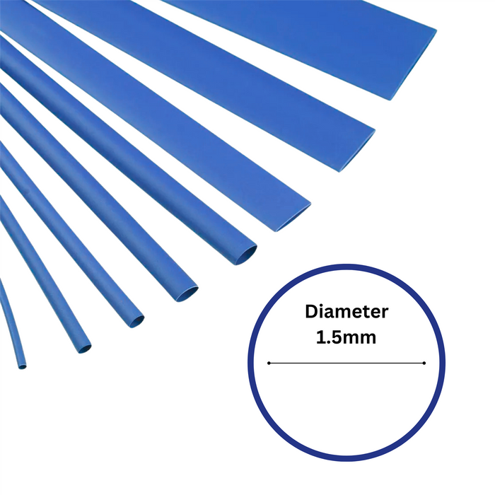 1.5mm x 1.2m Blue Heat Shrink Sleeve