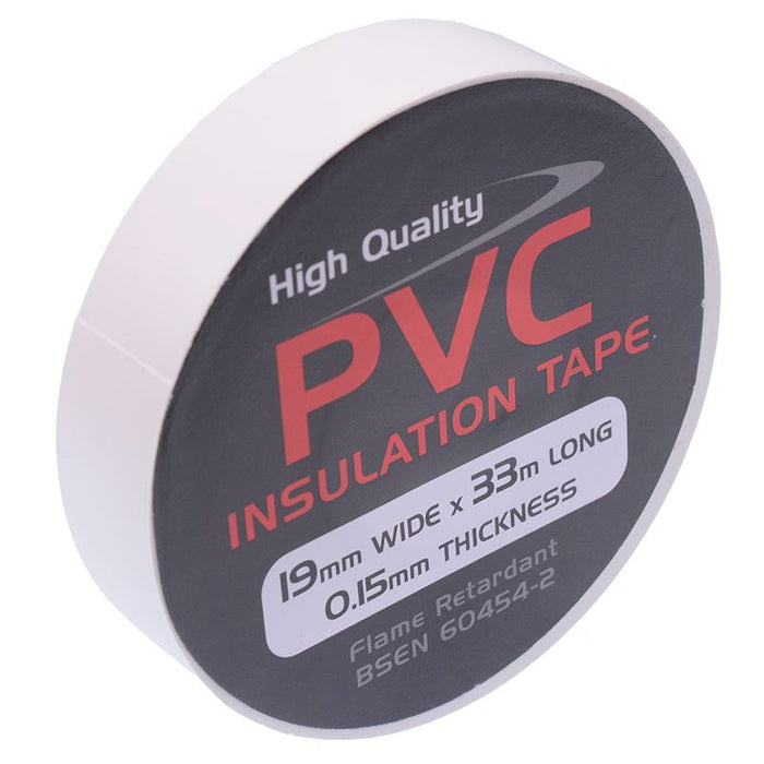 19mm x 33m White PVC Insulation Tape