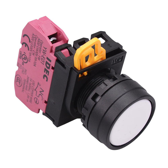 YW1B-M1E01W White 22mm Momentary Push Button Switch NC IP65 IDEC