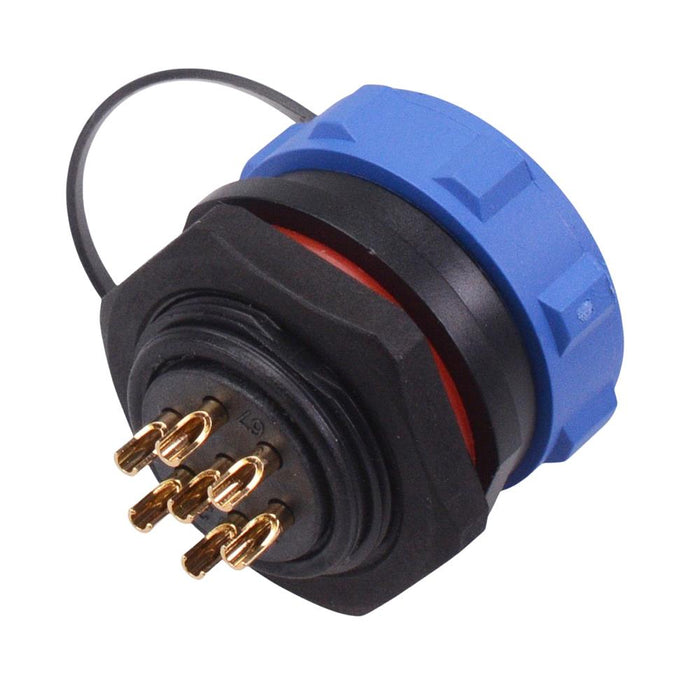 7 Pin Waterproof W21 Male Socket Panel Mount Connector IP68