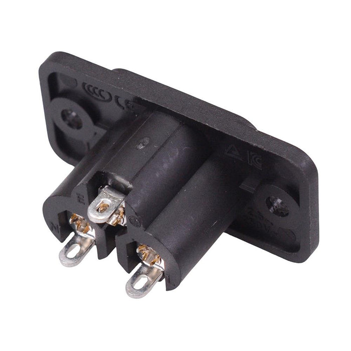 C6 IEC Clover Leaf Chassis Inlet Socket Solder Terminals 2.5A