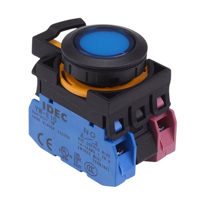 CW1L-A1E11Q3S Blue 12V illuminated Maintained Push Button Switch 1NO-1NC IP65 IDEC