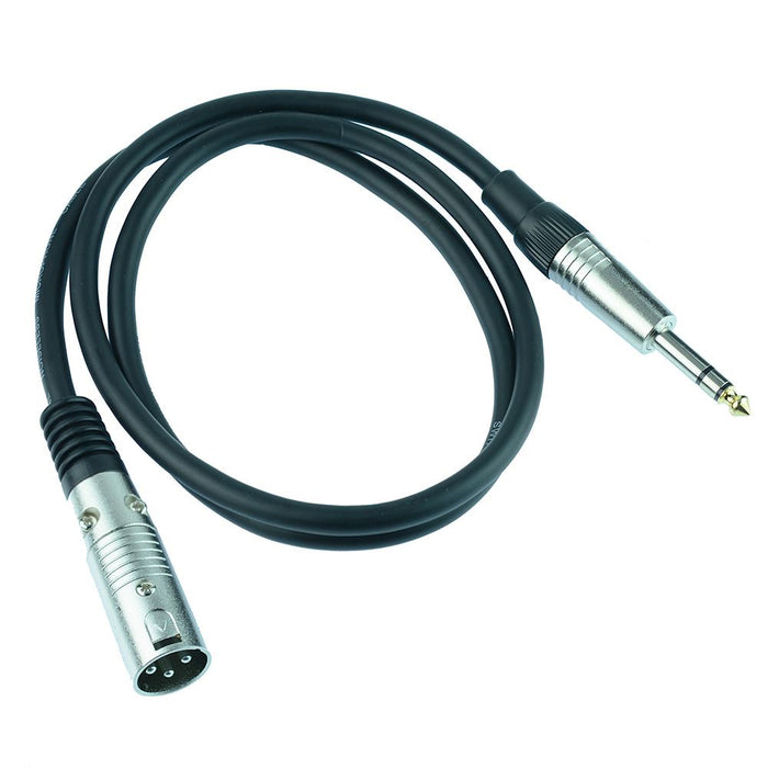 1M 6.35mm Stereo Plug to XLR Male Plug Lead