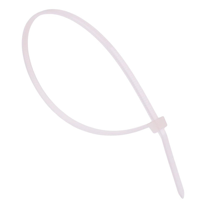 2.5mm x 200mm White Cable Tie - Pack of 100