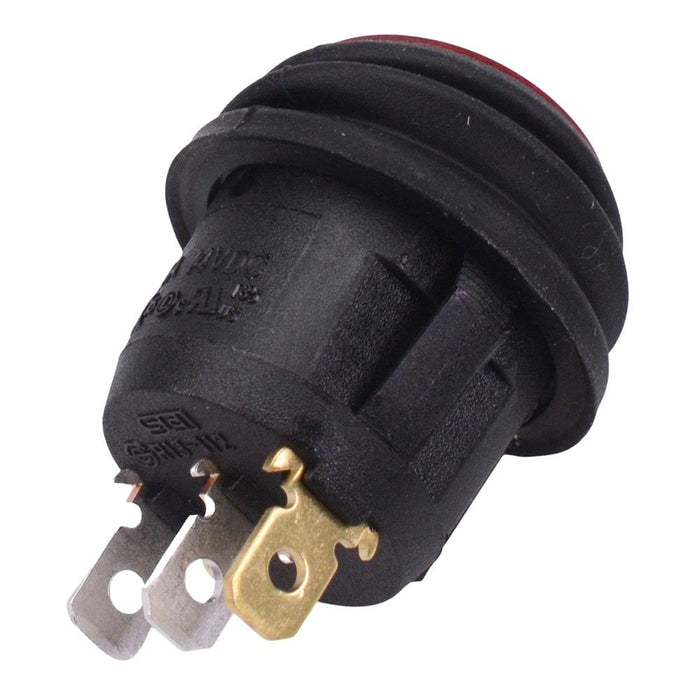 Red 12V LED On-Off 20mm Round Rocker Switch SPST 20A R13-112B8-02