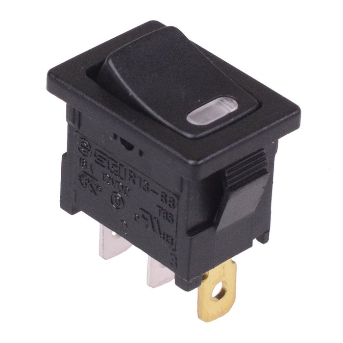 On-Off Red LED Rectangle Rocker Switch SPST 16A R13-66B4-02