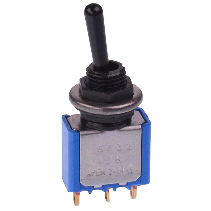 5632ADGKB APEM Black On-(On) Momentary 6.35mm Miniature Toggle Switch SPDT 4A 30VDC