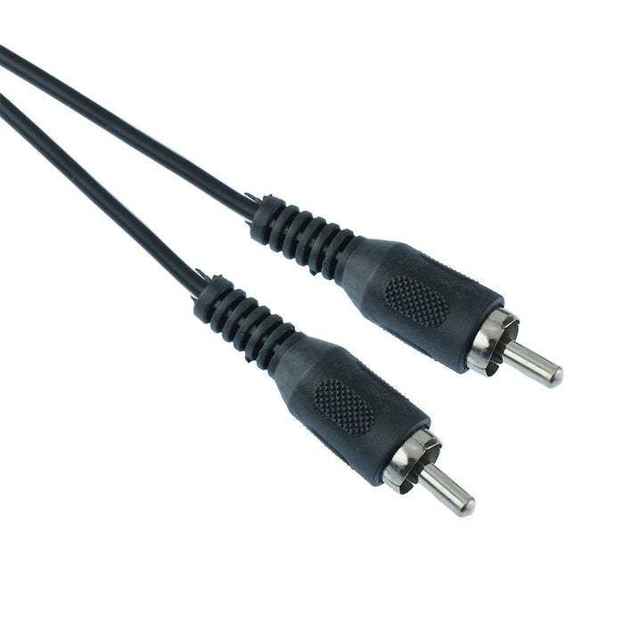 Black 2m Male to Male Plug RCA Phono Cable Lead