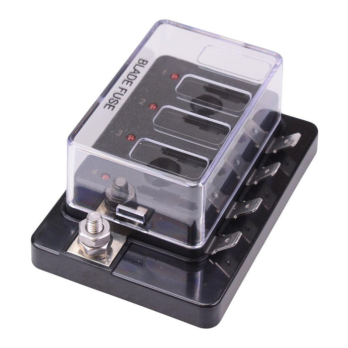 4 Way Standard Blade Compact Fuse Box with LED Indication R3-76C-01-3L104