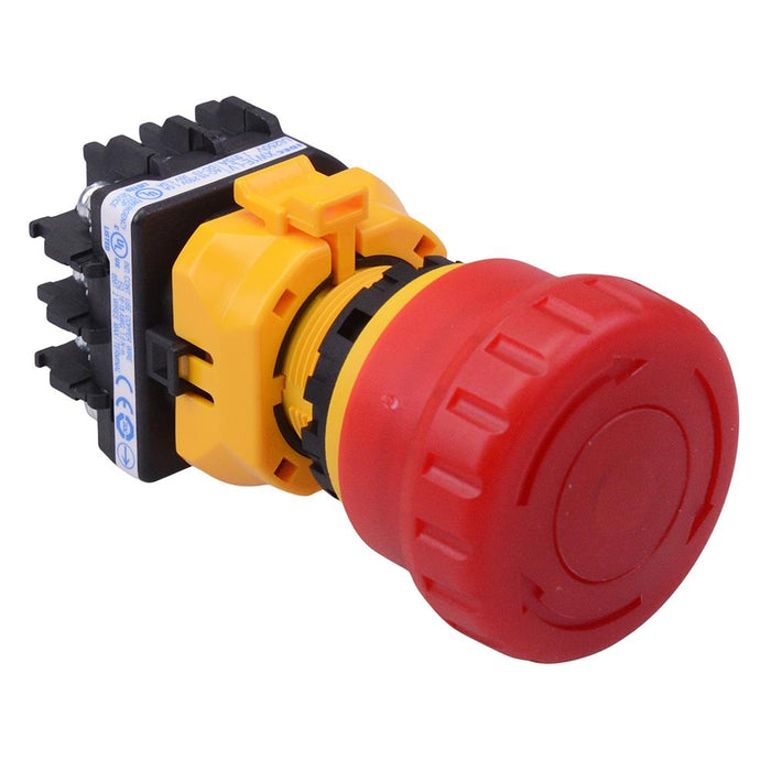 XW1E-LV422Q4M-R 24V illuminated 22mm Emergency Stop Switch 2NO-2NC IDEC