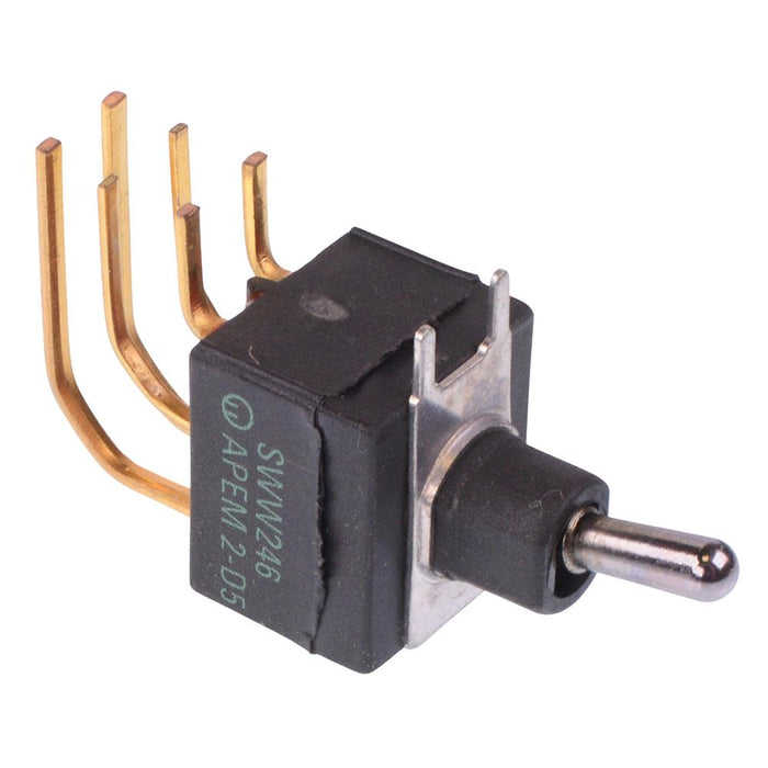 SWW246CD-7 APEM On-On Washable PCB Miniature Toggle Switch DPDT 0.4A 20V